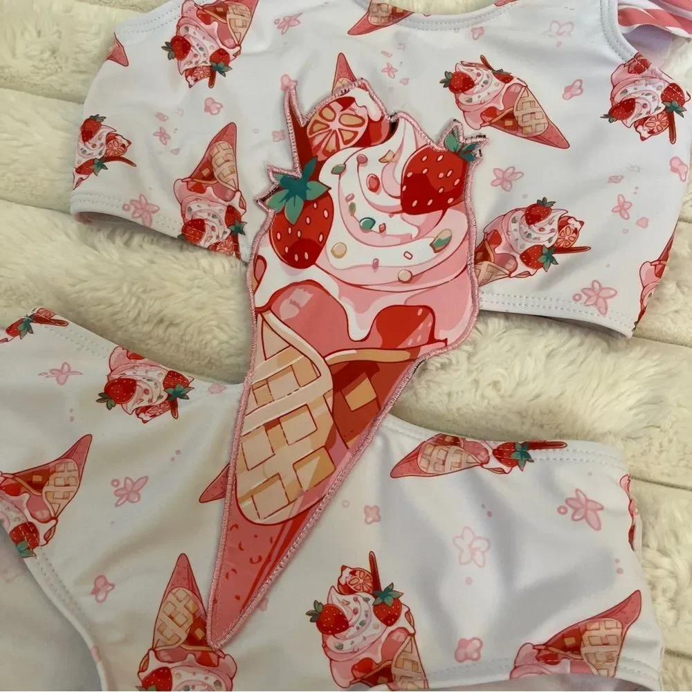 SHEIN ice cream cone girls‎ swimsuit